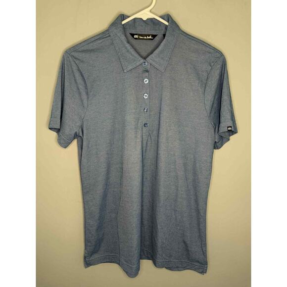 Travis Mathew Pima Cotton Blend Short Sleeve Collared Polo Shirt Blue Men's L - Picture 2 of 8